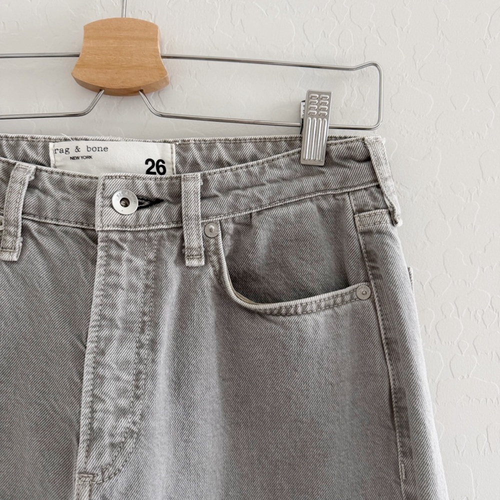 Rag & Bone High Rise Wide Leg Ankle Jeans Raw Hem Size 26 - Picture 2 of 9